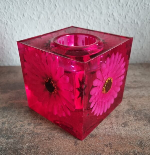 Trans"Q"lent® Glas "pink flower"